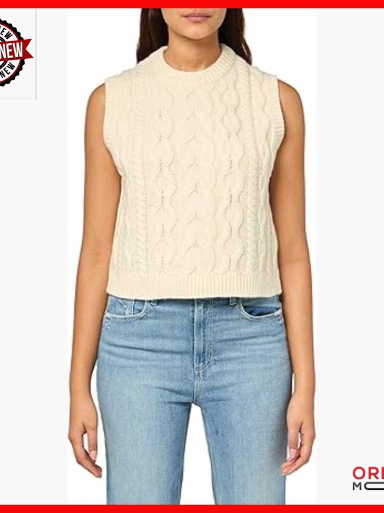 Felted Wool Cable Vest, Cropped Crew Neck, Aran Shell